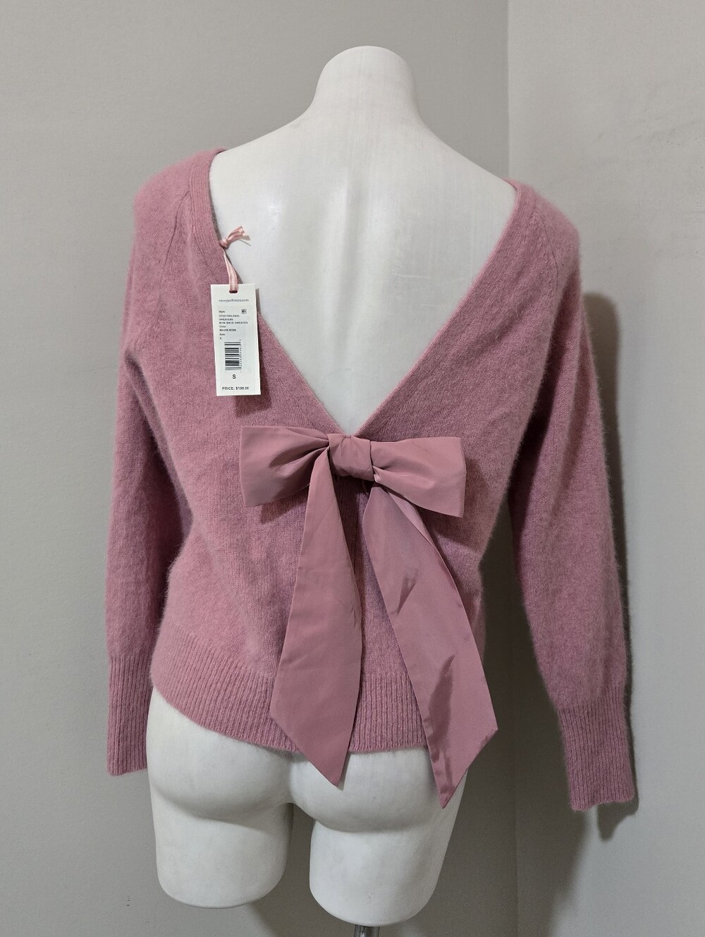 Sz S NWT Vineyard Vines Bow Back Sweater Mauve Rose (Pink)